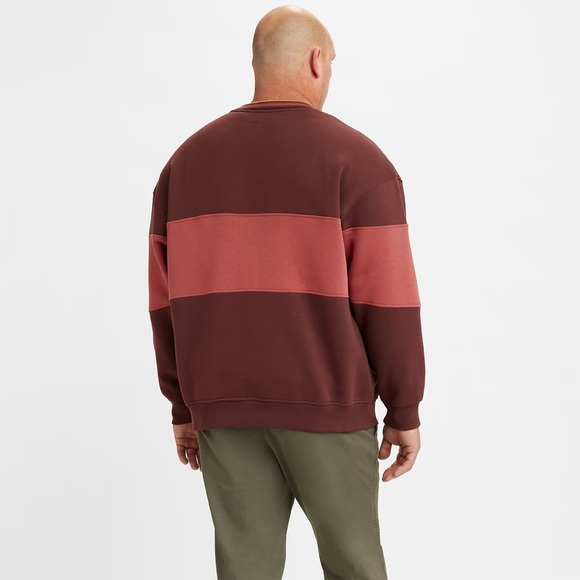 LEVI’S Mens Colorblock Crew Neck Sweatshirt Size SMALL S NEW - Picture 2 of 6